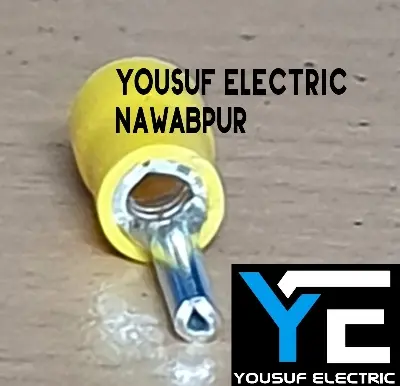 Picture of Cable Lug 4-6 Rm Terminal pin type Lugs insulated Connector Clip 4-6 Rm Copper 100 Piece Pack - Yellow