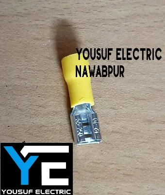 Picture of Cable Lug 4-6 Rm Terminal jack type Lugs insulated Connector Clip 4-6 Rm Copper 100 Piece Pack - Yellow