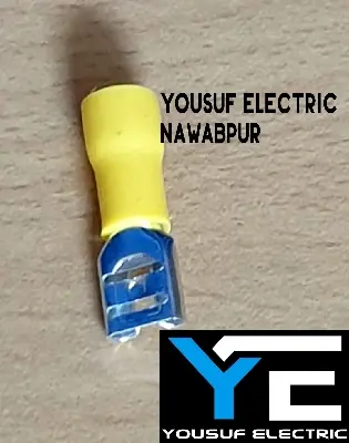 Picture of Cable Lug 4-6 Rm Terminal jack type Lugs insulated Connector Clip 4-6 Rm Copper 100 Piece Pack - Yellow