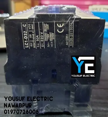 Picture of Magnetic Contactor Telemecanique LC1 D32 3 Phase 50 Ampere AC 3p NO NC Copper coil Voltage AC 220V three phase for Industrial use replace Finder Relay - Black