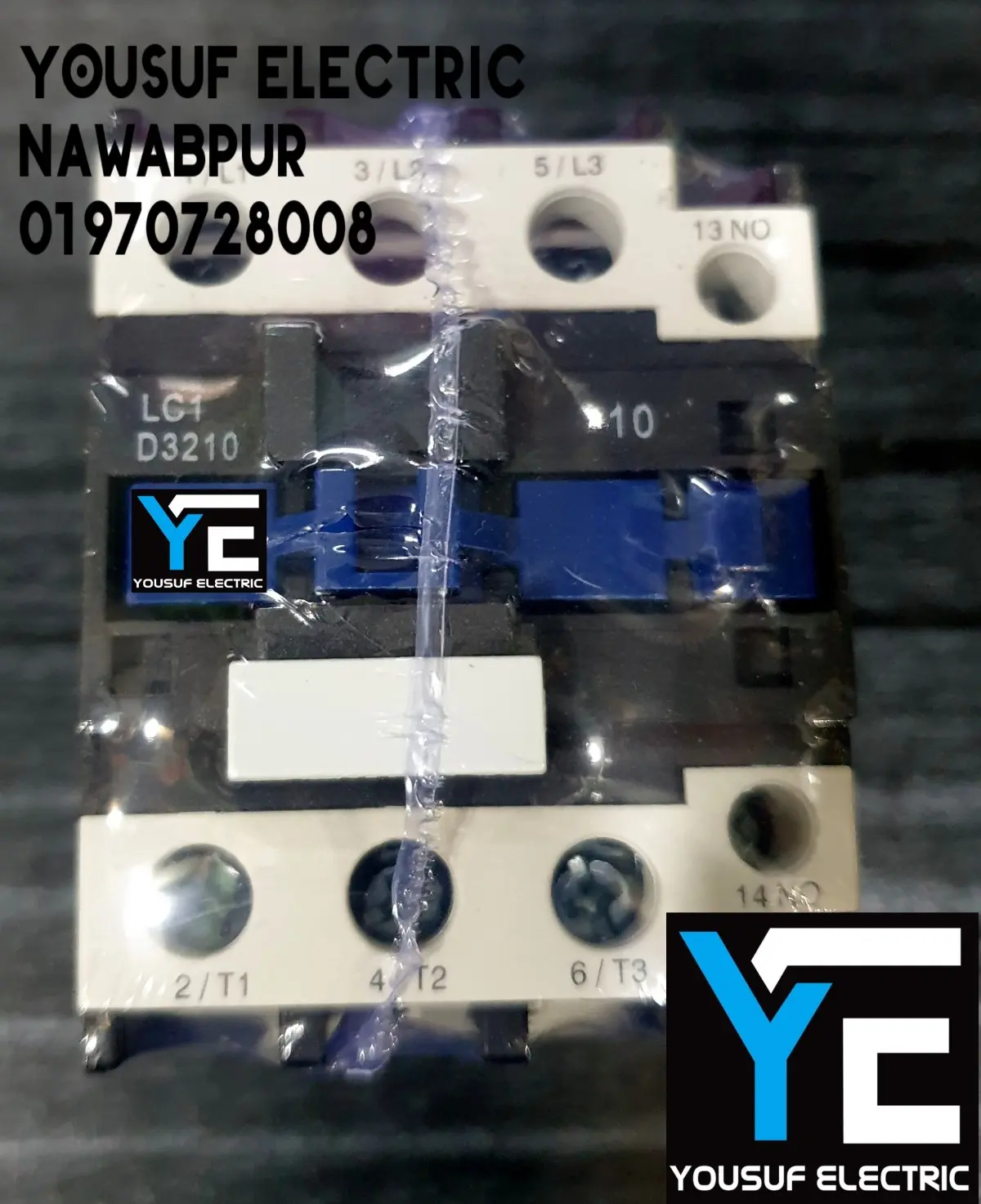 Picture of Magnetic Contactor Telemecanique LC1 D32 3 Phase 50 Ampere AC 3p NO NC Copper coil Voltage AC 220V three phase for Industrial use replace Finder Relay - Black