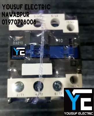 Picture of Magnetic Contactor Telemecanique LC1 D32 3 Phase 50 Ampere AC 3p NO NC Copper coil Voltage AC 220V three phase for Industrial use replace Finder Relay - Black