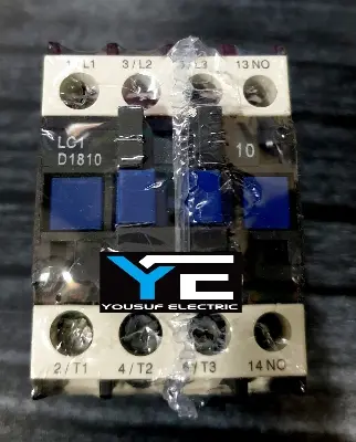 Picture of Magnetic Contactor Telemecanique LC1 D18 3 Phase 32 Ampere AC 3p NO NC Copper coil Voltage AC 220V three phase for Industrial use replace Finder Relay - Black