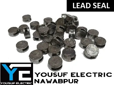 Picture of Lead security seal 10 mm (50 piece) Two-Hole Lead Seal small size - Door Bottom Sealing Strip  LOCK sealing - Silver