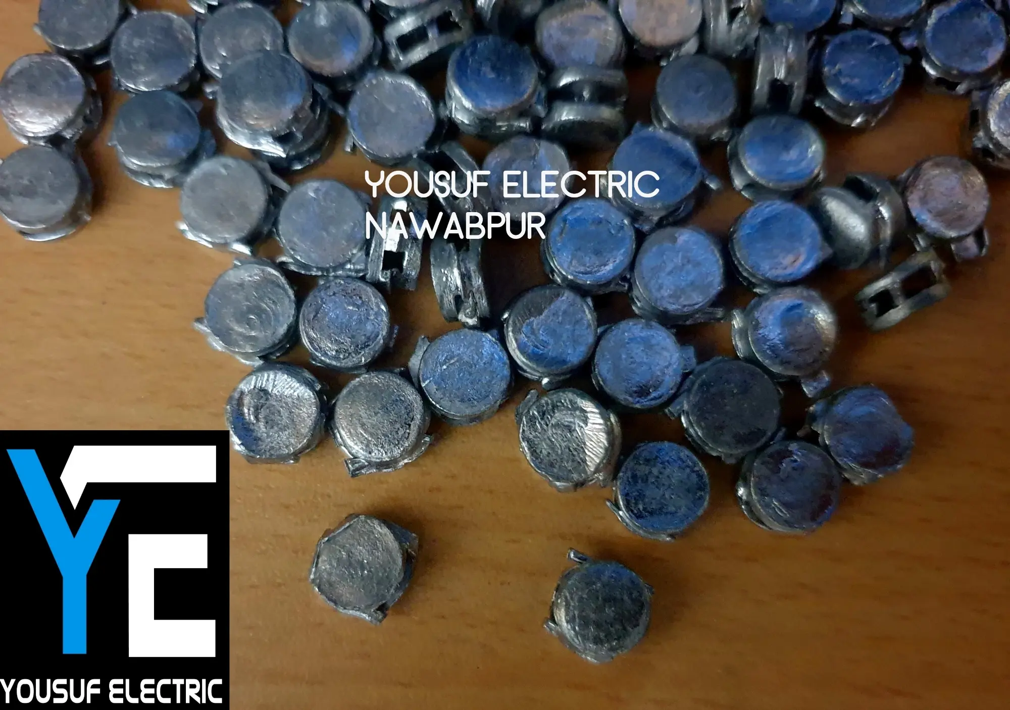 Picture of Lead security seal 10 mm (50 piece) Two-Hole Lead Seal small size - Door Bottom Sealing Strip  LOCK sealing - Silver