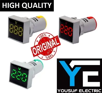 Picture of Digital Voltage Meter Ac60-500V Mini 22Mm Ad16 Ac Voltage Panel Meter Indicator Volt Lamp Square Digital Display Volt Meter - Multimeter