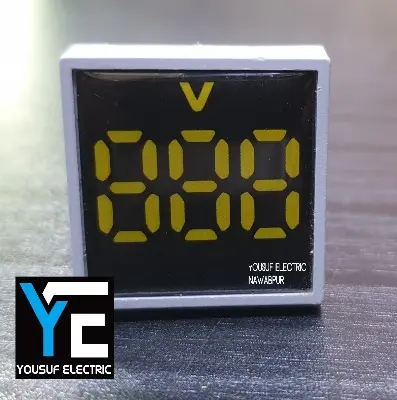 Picture of Digital Voltage Meter Ac60-500V Mini 22Mm Ad16 Ac Voltage Panel Meter Indicator Volt Lamp Square Digital Display Volt Meter - Multimeter