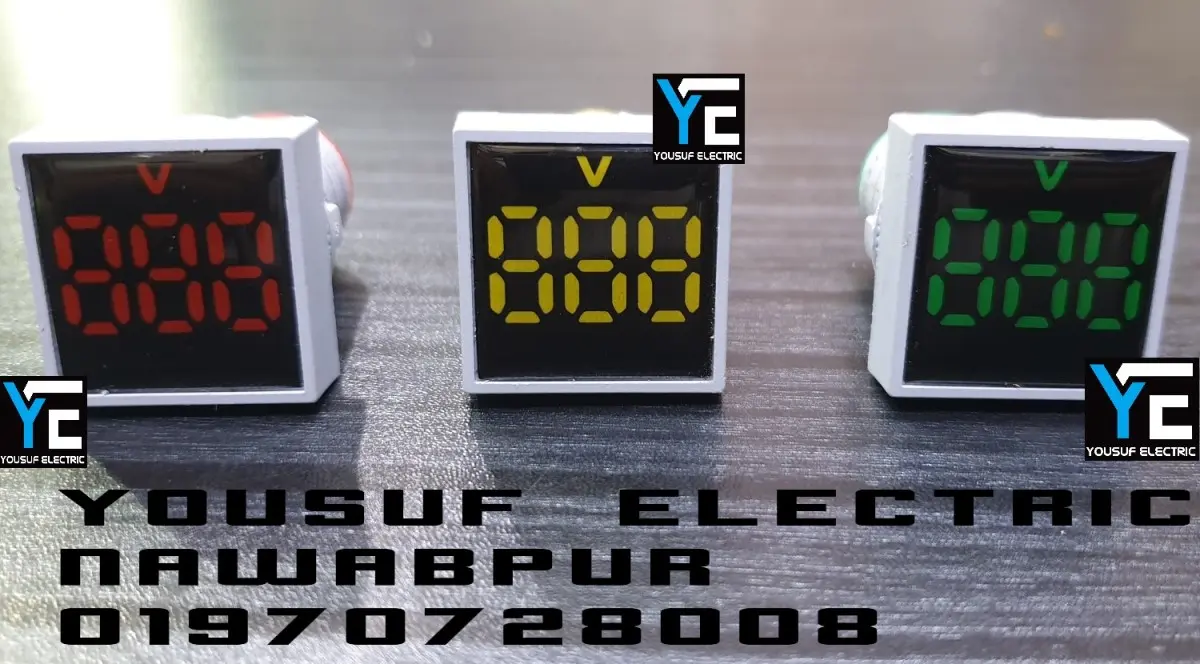 Picture of Digital Voltage Meter Ac60-500V Mini 22Mm Ad16 Ac Voltage Panel Meter Indicator Volt Lamp Square Digital Display Volt Meter - Multimeter