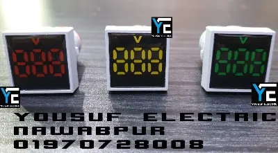 Picture of Digital Voltage Meter Ac60-500V Mini 22Mm Ad16 Ac Voltage Panel Meter Indicator Volt Lamp Square Digital Display Volt Meter - Multimeter