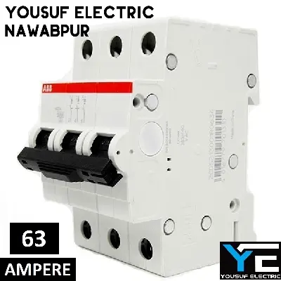 Picture of Abb Mcb 63 Ampere Tp High Grade China Miniature Circuit Breaker three Pole three Phase - Power Bank Circuit - White