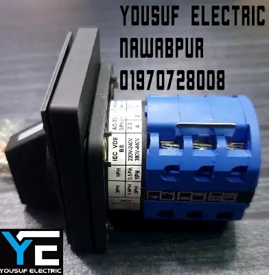 Picture of Volt selector switch on off rotary 3 position 3 way cam switch 3 phase voltage selector CA10 reverse forward switch - Black