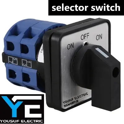 Picture of On off selector switch rotary 3 position 3 way cam switch 3 phase selector reverse forward Changeover Motor Switch switch - Blue
