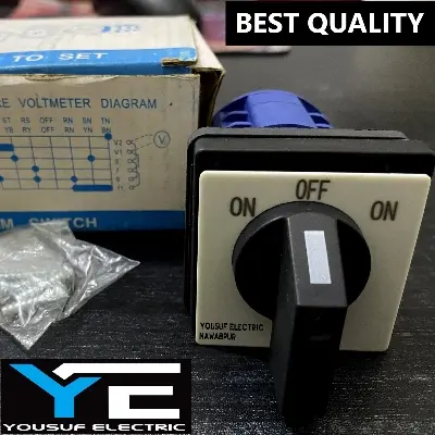 Picture of On off selector switch rotary 3 position 3 way cam switch 3 phase selector reverse forward Changeover Motor Switch switch - Blue