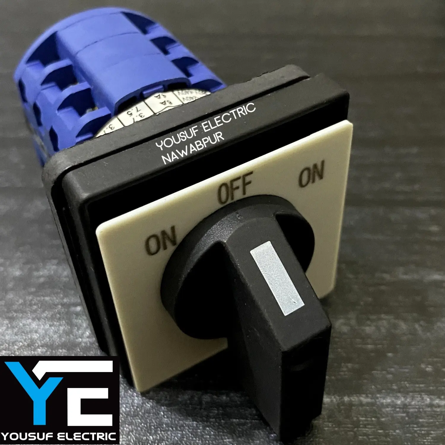 Picture of On off selector switch rotary 3 position 3 way cam switch 3 phase selector reverse forward Changeover Motor Switch switch - Blue