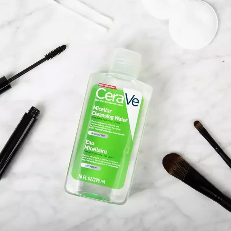 Picture of CeraVe Micellar Cleansing Water – Ultra Gentle Hydrating Makeup Remover with Ceramides & Niacinamide (Fragrance-Free)-(Green)