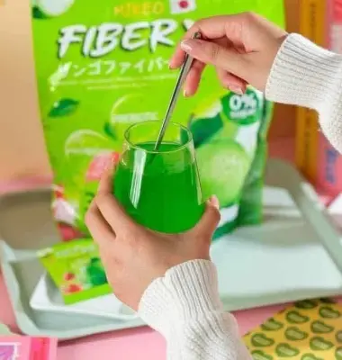 Picture of Fiber XS Fiber Supplement Powder , Daily Detox & Cleanse , Green Apple Flavor – 30 Sticks