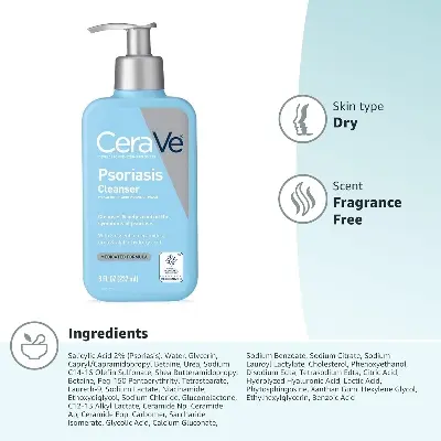 Picture of CeraVe Psoriasis Wash for Dry, Itchy Skin – Smooth Texture & Restore Barrier 237 ml-(Blue)