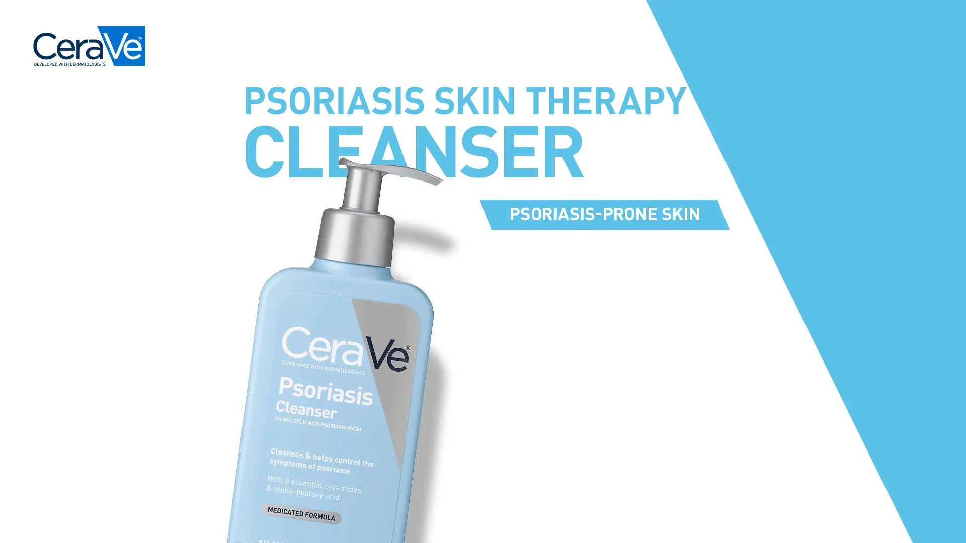 Picture of CeraVe Psoriasis Wash for Dry, Itchy Skin – Smooth Texture & Restore Barrier 237 ml-(Blue)