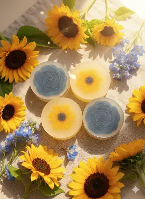 Picture of Handmade Sunflower Glycerine Soap – 60gm | Brightening and Moisture-Locking Formula