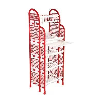 Picture of Queen Kitchen Rack 5 Step-Red &White with Tray TEL