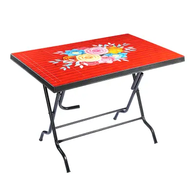 Picture of 4 Seated Sq Table Rosy Print Black S/L-TEL