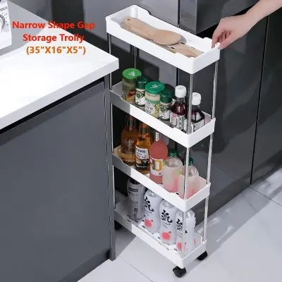 Picture of 
Narrow Type Multi Purpose Gap Storage Trolly Rack Multifunctional Movable Gap Storage Cart