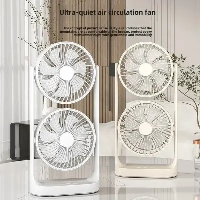 Picture of Double-Head High Wind Air Circulation Desktop Fan Portable Double-Layer Cooling Fan