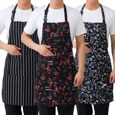 Picture of Adult Apron Striped Restaurant Chef Apron Outdoor Camping Picnic Kitchen Cook Aprons