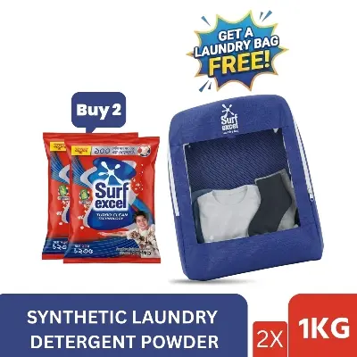 Picture of Buy 2 Surf Excel Synthetic Laundry Detergent Powder 1kg Get A Laundry Bag Free