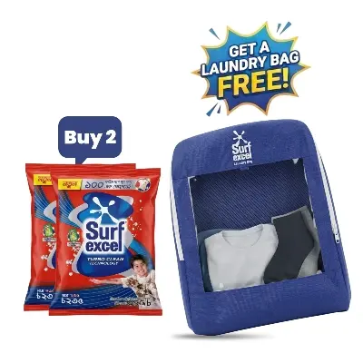 Picture of Buy 2 Surf Excel Synthetic Laundry Detergent Powder 1kg Get A Laundry Bag Free