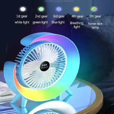 Picture of Mini Portable Desktop Fan Adjustable Colorful Fan