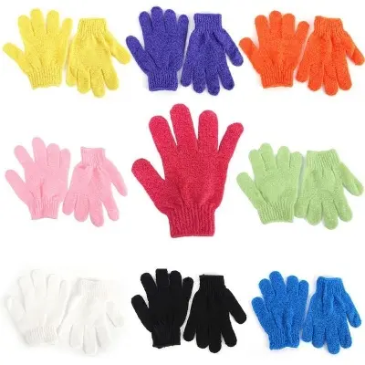 Picture of 2 pcs Bath For Peeling Exfoliating Mitt Glove For Shower Scrub Gloves Resistance Body Massage Sponge Wash Skin Exfoliator