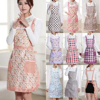 Picture of Women Lady adult Cooking Kitchen Apron Restaurant Home Cooking Chef Bib Aprons Dress Dining Room Barbecue with Pocket