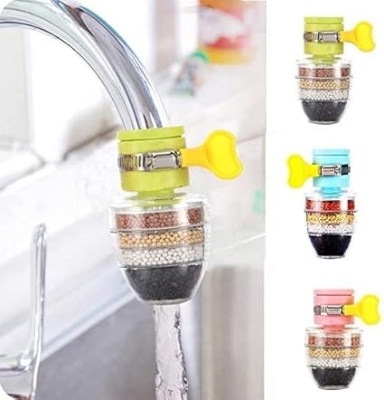 Picture of Water Filters Universal Interface Home Kitchen Faucet Tap Water Clean Purifier Filter Cartridge Five Layer Water Filter-Pack of 1 Multicolor - Multicolor