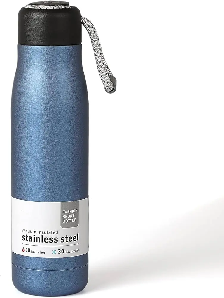 Picture of Water Bottles with Portable Lid，Hydro Insulated Thermal Flask for Hot or Cold Drinks 350ml Stainless Steel - Multicolor