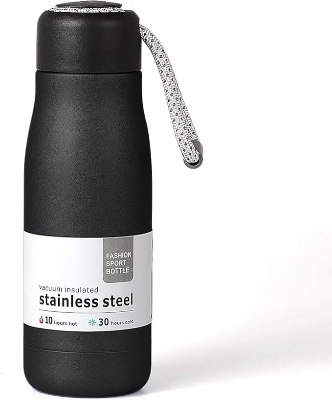 Picture of Water Bottles with Portable Lid，Hydro Insulated Thermal Flask for Hot or Cold Drinks 350ml Stainless Steel - Multicolor