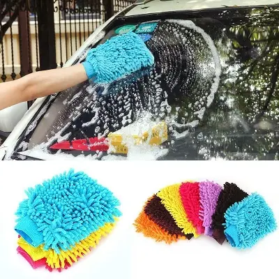 Picture of Microfiber Car Washing Gloves - Orange - Maroon