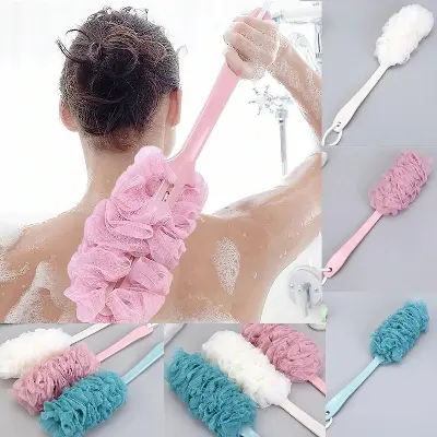 Picture of Long Handle Bath Sponge Shower Brush Back Scrubber For Shower Soft Mesh Body Back Cleaner Washer Body Bath Massage Brush