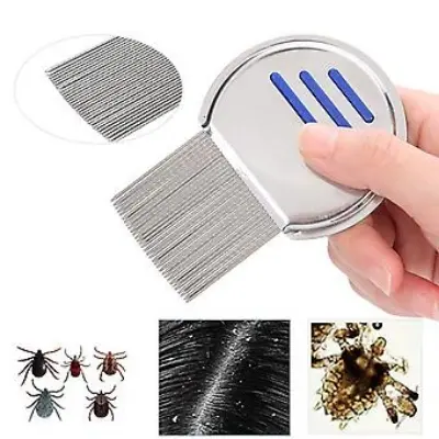 Picture of Stainless Steel Terminator Lice Comb Children Hair Removal Headdress Super Density Teeth Remove Nits Comb Dog Brushes - Silver,50gm