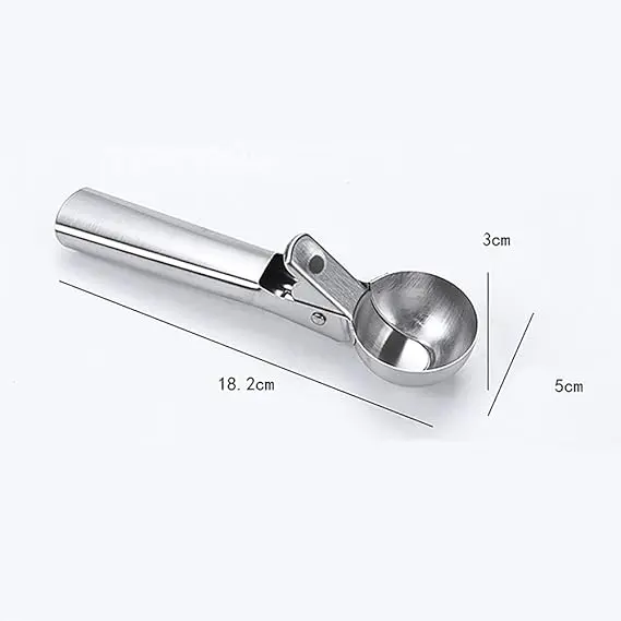 Picture of Stainless Steel Spring Trigger Ice Cream Scoop Set of 1 Pcs Remove The Ice Cream - Silver