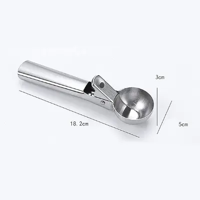 Picture of Stainless Steel Spring Trigger Ice Cream Scoop Set of 1 Pcs Remove The Ice Cream - Silver