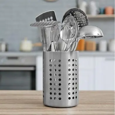 Picture of Stainless Steel Kitchen Spoon Rest – Heat-Resistant Utensil Holder for Countertop - Silver