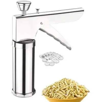 Picture of Stainless Steel Kitchen Press Murukku Maker Machine - Multicolor