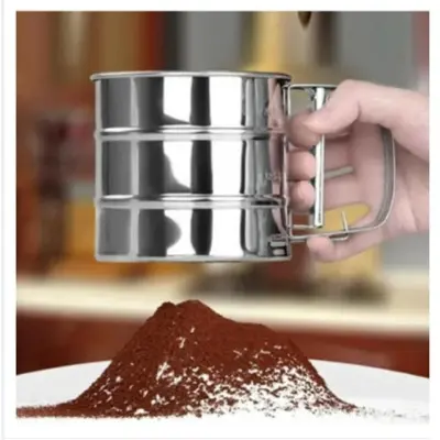 Picture of Stainless Steel Flour Sifter Fine Mesh Powder Flour Sieve Icing Sugar Manual Sieve Cup Kitchen Gadget Baking Pastry Tools Gadget - Silver