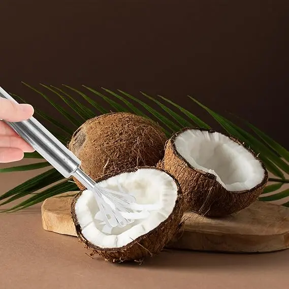 Picture of Stainless Steel Coconut Meat Scraper Fish Scaler Remover Multi-Purpose Stainless Steel Coconut Scraper for Kitchen - Multicolor