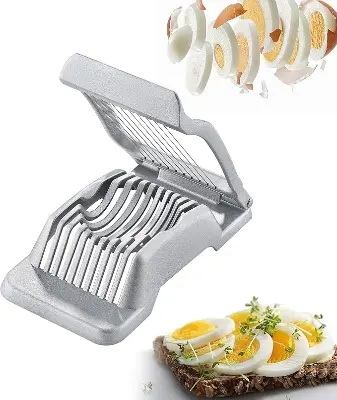Picture of Stainless Steel Boiled Egg Slicer Section Cutter Mushroom Kitchen Chopper - Silver