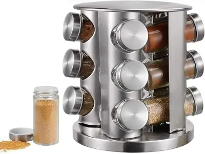 Picture of Spice Rack Set of 12 Spice Jars Stainless Spice Rack, Seasoning Storage Organization Spice, - Multicolor