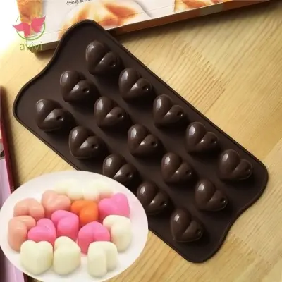 Picture of Silicone Ice-Cube Chocolate Cake Jelly Tray Pan Heart Maker Mold Mould - Cake Decoration Tools - Multicolor