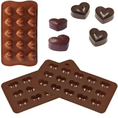 Picture of Silicone Ice-Cube Chocolate Cake Jelly Tray Pan Heart Maker Mold Mould - Cake Decoration Tools - Multicolor
