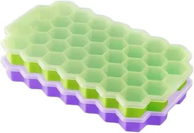Picture of Silicone Ice Cube Trays with Lids Honeycomb Silicone Ice Cube Tray 37 Grid Ice Cube - Multicolor